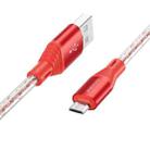 Borofone BX96 USB to Micro USB Silicone Charging Data Cable, Length: 1m(Red) - 1