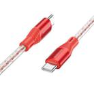 Borofone BX96 PD60W USB-C / Type-C to USB-C / Type-C Silicone Fast Charging Data Cable, Length: 1m(Red) - 1