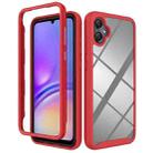 For Samsung Galaxy A05 Starry Sky Solid Color Shockproof TPU Clear PC Phone Case(Red) - 1