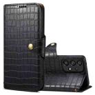For Samsung Galaxy A32 Denior Crocodile Texture Oil Edge Leather Phone Case(Black) - 1
