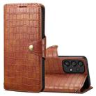 For Samsung Galaxy A33 5G Denior Crocodile Texture Oil Edge Leather Phone Case(Brown) - 1