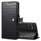 For Samsung Galaxy S23 FE Denior Crocodile Texture Oil Edge Leather Phone Case(Black) - 1