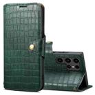 For Samsung Galaxy S24 Ultra 5G Denior Crocodile Texture Oil Edge Leather Phone Case(Green) - 1
