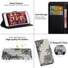 For OnePlus 7T 3D Painting Pattern Horizontal Flip TPU + PU Leather Case with Holder & Card Slots & Wallet(Black Flower) - 6
