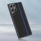 For Samsung Galaxy S24 Ultra 5G Ultra-thin Carbon Fiber Texture Splicing Phone Case(Blue) - 1