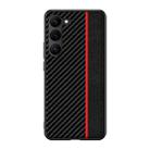 For Samsung Galaxy S24+ 5G Ultra-thin Carbon Fiber Texture Splicing Phone Case(Red) - 1