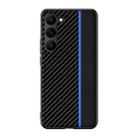 For Samsung Galaxy S24+ 5G Ultra-thin Carbon Fiber Texture Splicing Phone Case(Blue) - 1