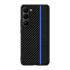 For Samsung Galaxy S24 5G Ultra-thin Carbon Fiber Texture Splicing Phone Case(Blue) - 1