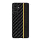For Samsung Galaxy S25+ 5G Ultra-thin Carbon Fiber Texture Splicing Phone Case(Yellow) - 1