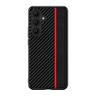 For Samsung Galaxy S24 FE 5G Ultra-thin Carbon Fiber Texture Splicing Phone Case(Red) - 1