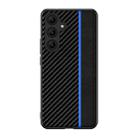 For Samsung Galaxy S24 FE 5G Ultra-thin Carbon Fiber Texture Splicing Phone Case(Blue) - 1