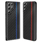 For Samsung Galaxy S24 FE 5G Ultra-thin Carbon Fiber Texture Splicing Phone Case(Blue) - 2