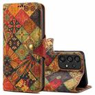 For Samsung Galaxy A52 Denior Flower Language Series Cork Fabric Oil Edge Leather Phone Case(Autumn) - 1