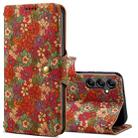For Samsung Galaxy S24 5G Denior Flower Language Series Cork Fabric Oil Edge Leather Phone Case(Summer) - 1