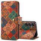 For Samsung Galaxy S24 5G Denior Flower Language Series Cork Fabric Oil Edge Leather Phone Case(Winter) - 1