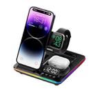 A93 15W 5 in 1 Multifunctional Foldable Wireless Charger Desktop Phone Stand(Colorful Black) - 1
