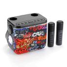 T&G TG545DK Home Handheld Dual-microphone KTV Wireless Bluetooth Speaker with Flashlight(Graffiti) - 1