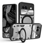 For Google Pixel 8a CD Texture Sliding Camshield Magnetic Holder Phone Case(Silver) - 1