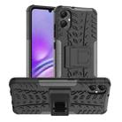 For Samsung Galaxy A05 4G Tire Texture TPU + PC Phone Case with Holder(Black) - 1