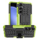 For Samsung Galaxy S23 FE 5G Tire Texture TPU + PC Phone Case with Holder(Green) - 1