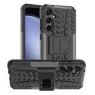 For Samsung Galaxy S23 FE 5G Tire Texture TPU + PC Phone Case with Holder(Black) - 1