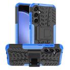 For Samsung Galaxy S23 FE 5G Tire Texture TPU + PC Phone Case with Holder(Blue) - 1