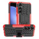 For Samsung Galaxy S23 FE 5G Tire Texture TPU + PC Phone Case with Holder(Red) - 1