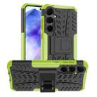 For Samsung Galaxy A55 Tire Texture TPU + PC Phone Case with Holder(Green) - 1