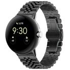 For Google Pixel Watch 2 / Pixel Watch Seven Beads Stainless Steel Metal Watch Band(Black) - 1