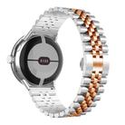 For Google Pixel Watch 2 / Pixel Watch Seven Beads Stainless Steel Metal Watch Band(Silver Rose Gold) - 2