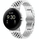 For Google Pixel Watch 2 / Pixel Watch Seven Beads Stainless Steel Metal Watch Band(Silver) - 1