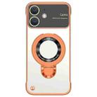 For iPhone 12 Frameless MagSafe Magnetic Holder Phone Case(Orange) - 1