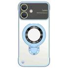For iPhone 12 Frameless MagSafe Magnetic Holder Phone Case(Blue) - 1