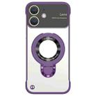 For iPhone 12 Frameless MagSafe Magnetic Holder Phone Case(Purple) - 1