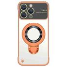 For iPhone 12 Pro Frameless MagSafe Magnetic Holder Phone Case(Orange) - 1