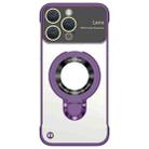 For iPhone 12 Pro Frameless MagSafe Magnetic Holder Phone Case(Purple) - 1