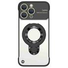 For iPhone 12 Pro Max Frameless MagSafe Magnetic Holder Phone Case(Black) - 1