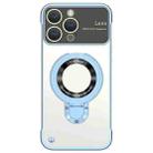 For iPhone 12 Pro Max Frameless MagSafe Magnetic Holder Phone Case(Blue) - 1
