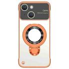 For iPhone 13 Frameless MagSafe Magnetic Holder Phone Case(Orange) - 1