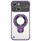 For iPhone 13 Frameless MagSafe Magnetic Holder Phone Case(Purple) - 1