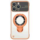 For iPhone 13 Pro Frameless MagSafe Magnetic Holder Phone Case(Orange) - 1