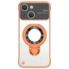 For iPhone 14 Frameless MagSafe Magnetic Holder Phone Case(Orange) - 1