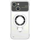 For iPhone 14 Frameless MagSafe Magnetic Holder Phone Case(Silver) - 1