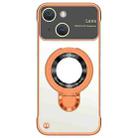 For iPhone 14 Plus Frameless MagSafe Magnetic Holder Phone Case(Orange) - 1