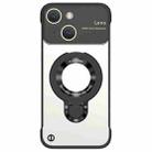 For iPhone 14 Plus Frameless MagSafe Magnetic Holder Phone Case(Black) - 1