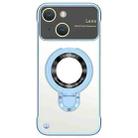 For iPhone 14 Plus Frameless MagSafe Magnetic Holder Phone Case(Blue) - 1