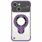 For iPhone 14 Plus Frameless MagSafe Magnetic Holder Phone Case(Purple) - 1
