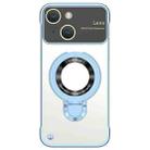 For iPhone 15 Plus Frameless MagSafe Magnetic Holder Phone Case(Blue) - 1