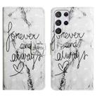 For Samsung Galaxy S24 Ultra 5G Oil Embossed 3D Drawing Leather Phone Case(Words Marble) - 1