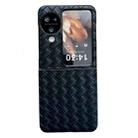 For OPPO Find N3 Flip Woven Texture Folding PU Phone Case(Black) - 1